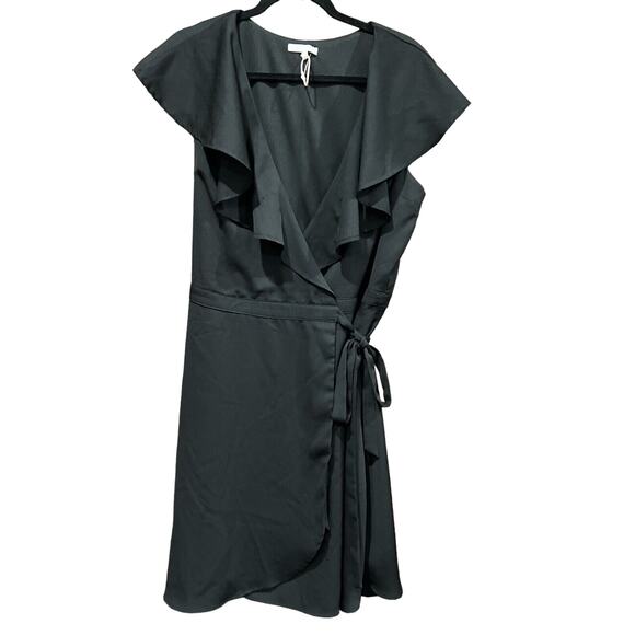 Gianni Bini Women Dress 2XL‎ Black Sleeveless Ruffle Wrap Classic Classy Preppy - Picture 1 of 12